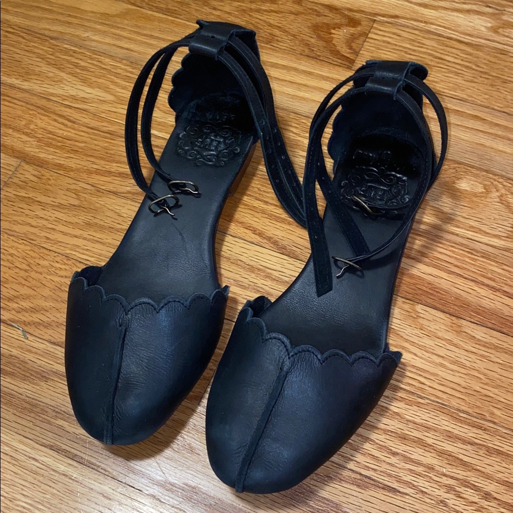Bali ELF handmade Venus Leather Flats black leather sz 9